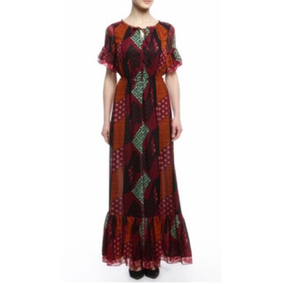 Diane von FurstenbergβSilk Patchwork Maxi Dress - Size 4 (US) - Picture 16 of 16